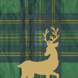 Reindeer Tartan Red Guest Towel | Green