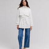 Packable Raincoat Hi Lo Hem White