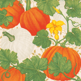 Pumpkin Chintz White Luncheon Napkin
