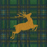 Reindeer Tartan Green Napkin Luncheon Napkin