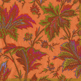 Paisley Leaves Cocktail Napkins | Coral