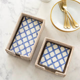 Blue Lattice Cocktail Napkin | Pack of 20