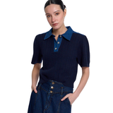 Nash Puff Sleeve With Denim_Central Park West_CF26-10687S-NAY