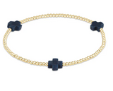 Signature Cross Small Gold 2mm Bead Bracelet