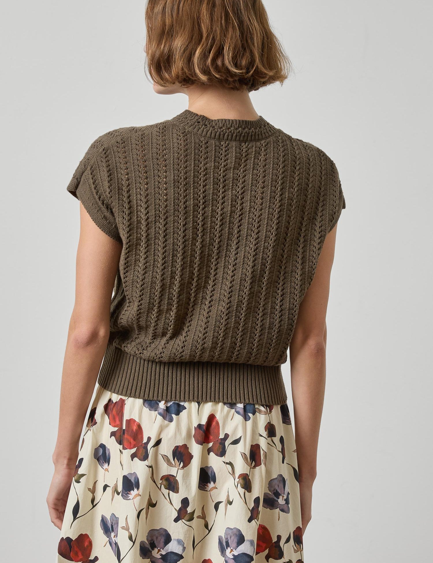 Novelty Stitch Wedge Sweater_Lilla P_PA3500-OLV 