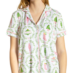 Nutcracker Trellis Short Sleeve Button Up Sleep Shirt_The Royal Standard_273260970