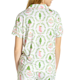 Nutcracker Trellis Short Sleeve Button Up Sleep Shirt_The Royal Standard_273260970