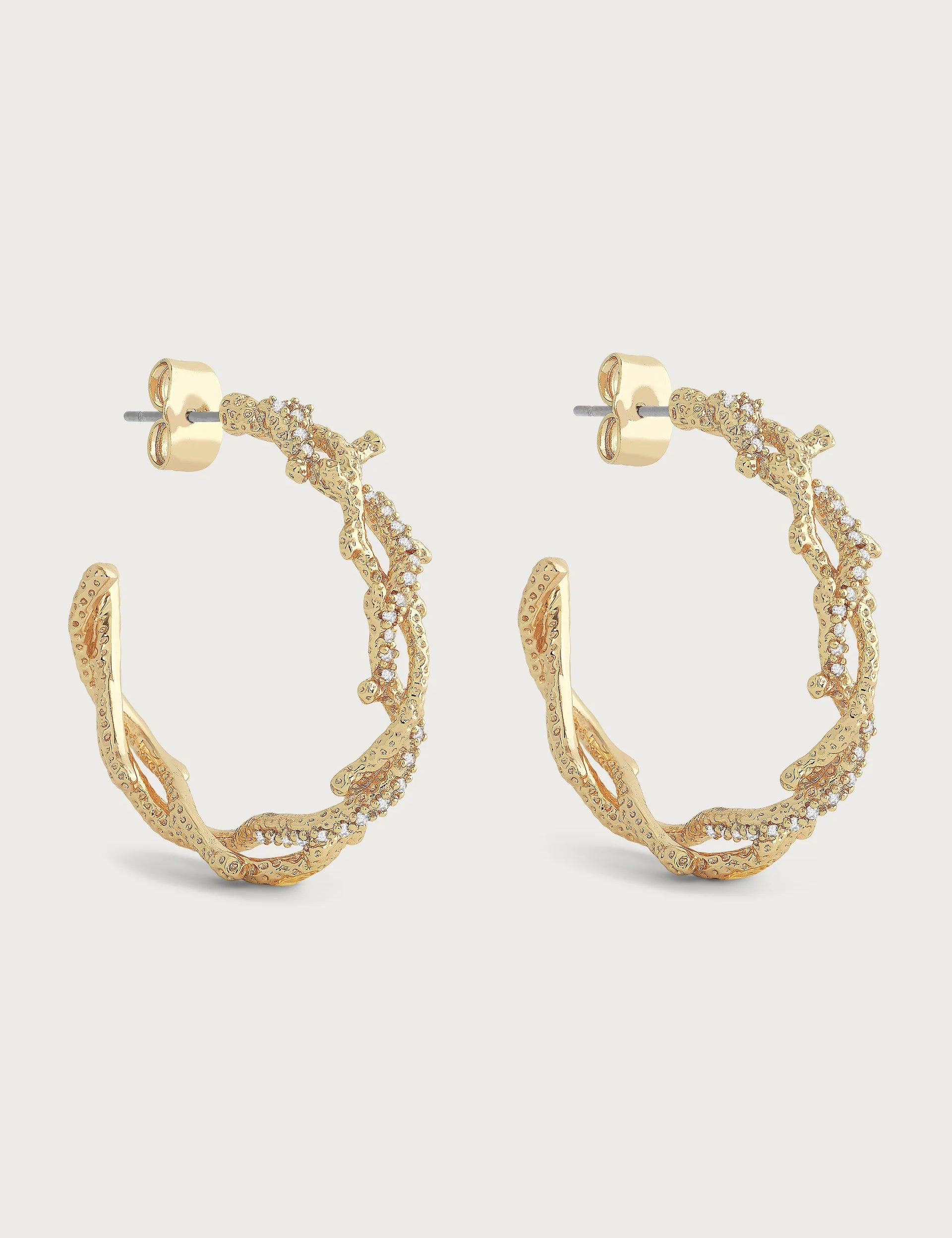 Coral Hoop Earring
