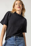Elbow Sleeve Mock Neck Sweater Black