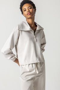 Full Sleeve Half Zip: Alabaster