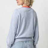 Crochet Trim Sweater Hydrangea