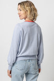 Crochet Trim Sweater Hydrangea