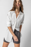 Long Sleeve Button Down Tunic White