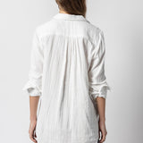 Long Sleeve Button Down Tunic White