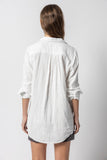 Long Sleeve Button Down Tunic White