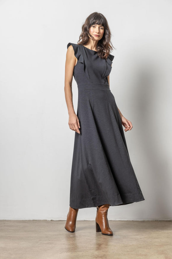 Flounce Trim Maxi Dress