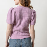 Crew Neck Flutter Sleeve Sweater Wisteria