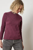 3/4 Sleeve Raglan Mock Neck | Merlot