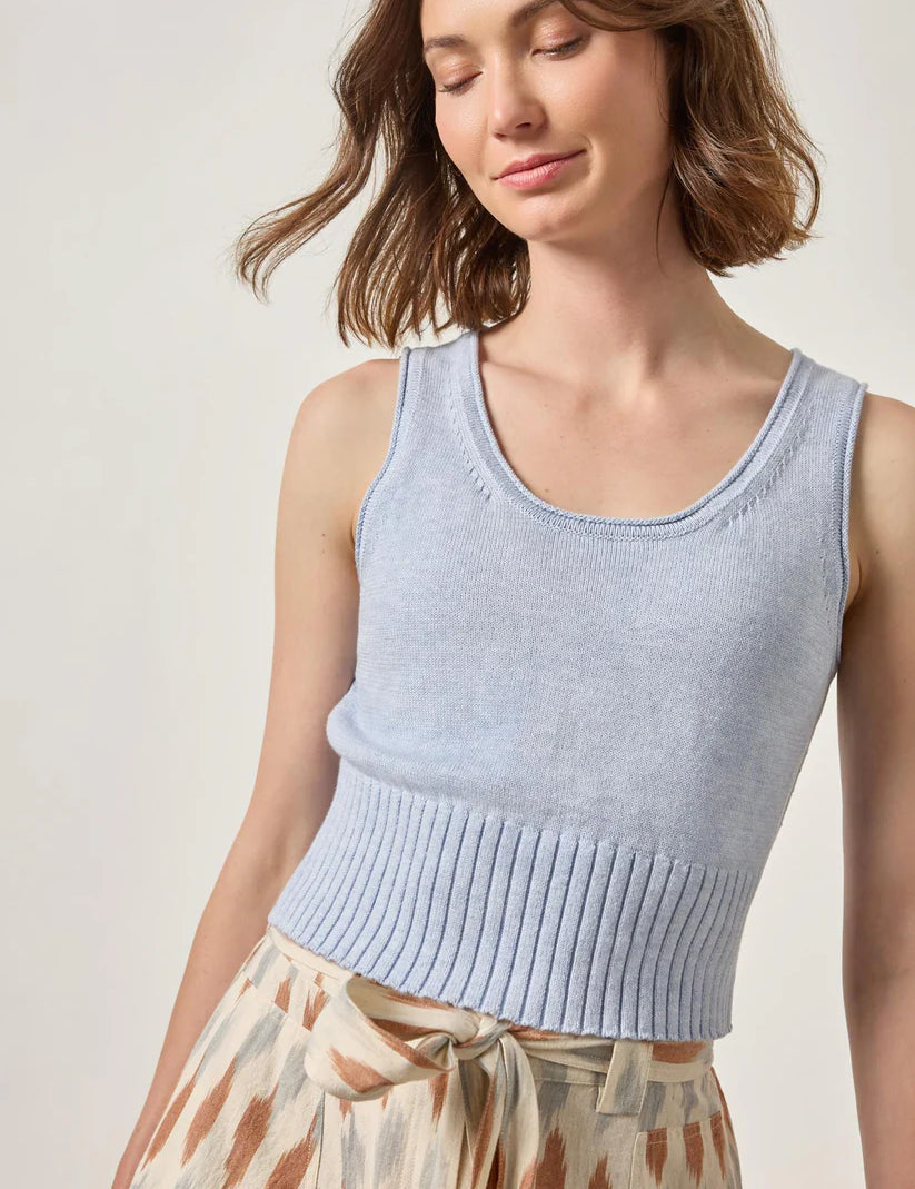 Cropped Scoop Tank Sweater