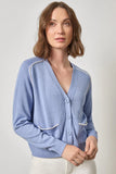 Saddle Sleeve V-Neck Cardigan | Cornflower