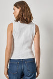 Vintage Side Pleat Tank | White