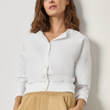 Rib Trim Cardigan | White