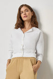 Rib Trim Cardigan | White