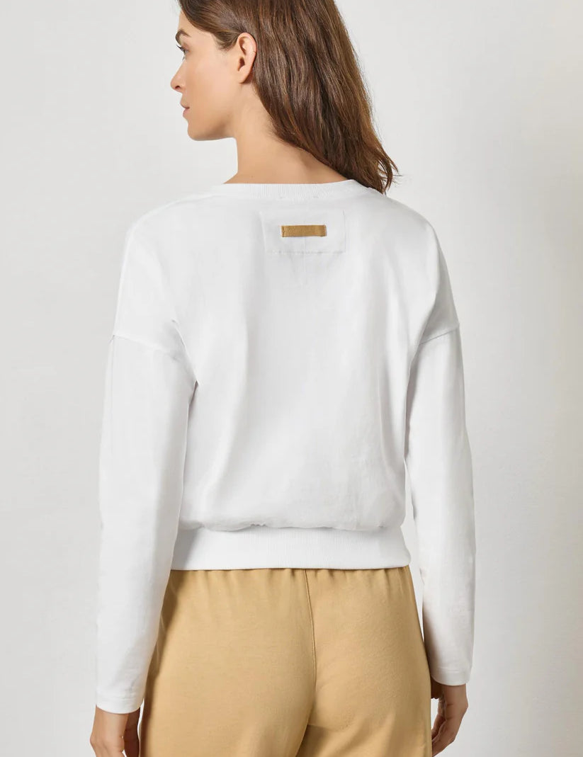 Rib Trim Cardigan | White