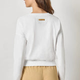 Rib Trim Cardigan | White