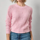 Patchwork Stitch Crewneck Sweater