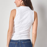 Striped Sleeveless Collared Top