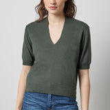 V-Neck Elbow Sleeve Sweater