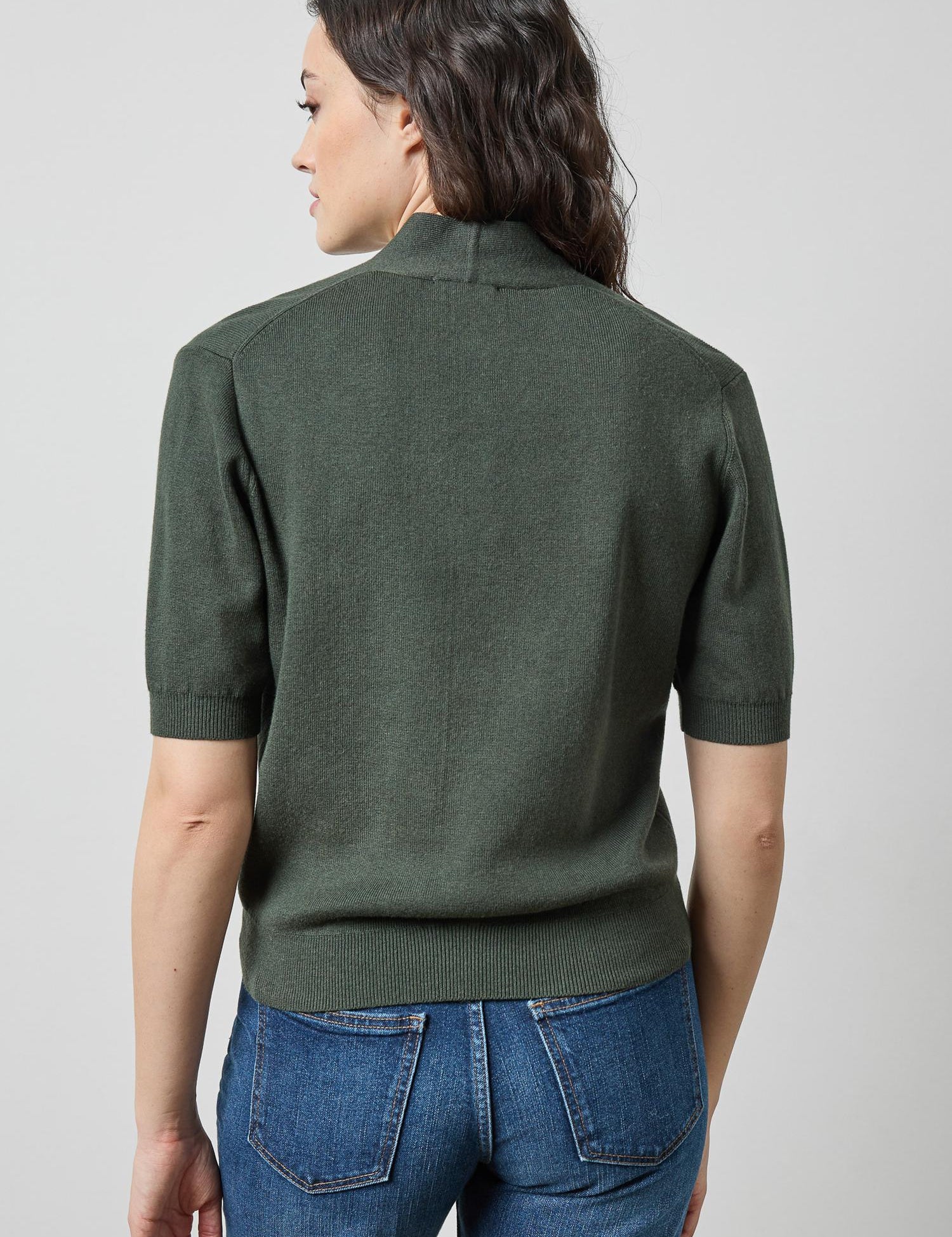 V-Neck Elbow Sleeve Sweater