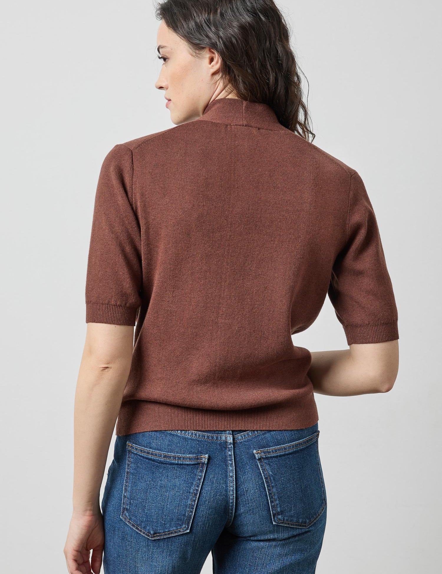 V-Neck Elbow Sleeve Sweater