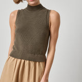 Mixed Media Mock Neck Dress