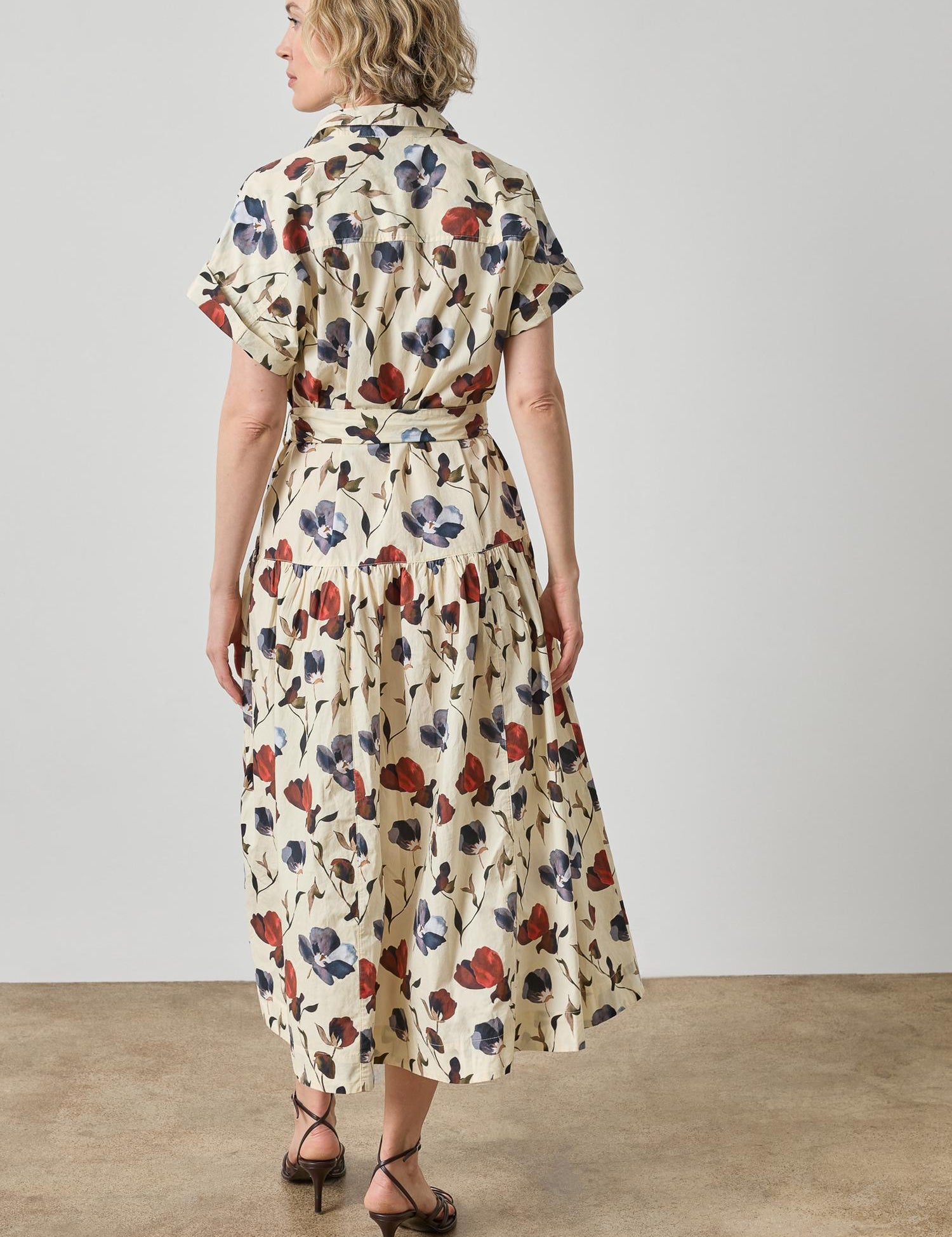 Cuffed Sleeve Maxi Shirt Dress