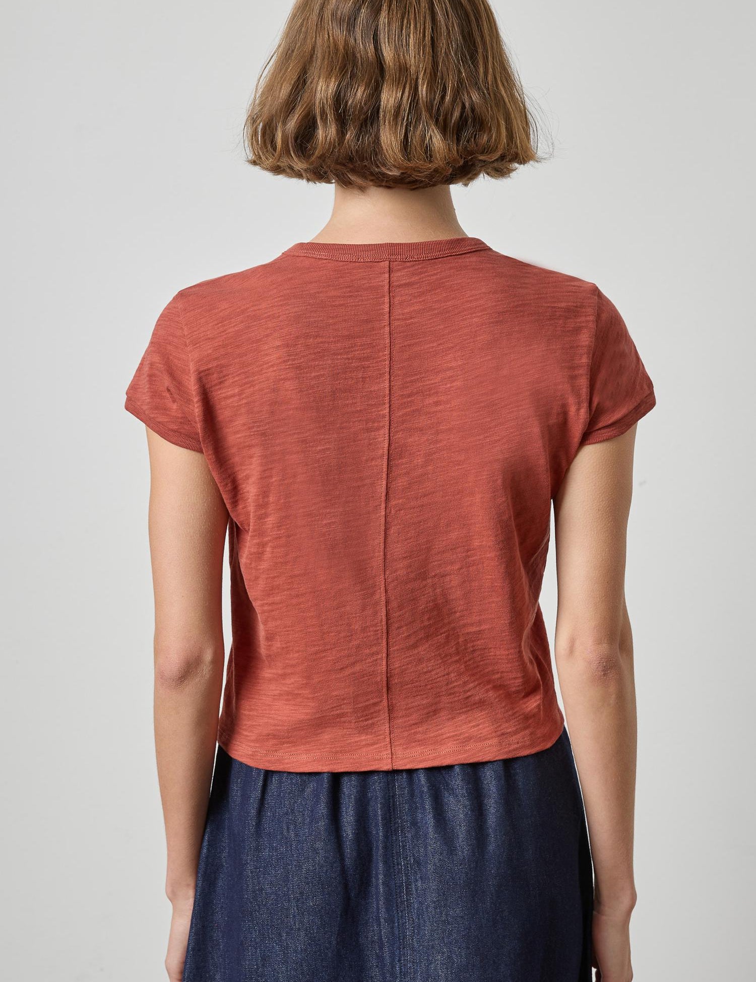 Boxy Cap Sleeve T-Shirt | Henna