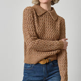 Textured Polo Sweater