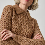 Textured Polo Sweater