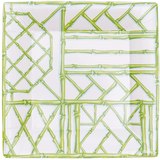 Bamboo Screen Moss Green Square Salad Plate