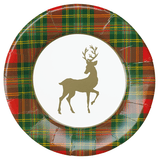 Reindeer Tartan Red Salad Plates