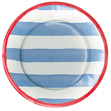 Cafe Stripe Blue Red Salad Plate