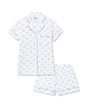 Women's Pima Short Sleeve Short Pajama Set | Something Blue Bows