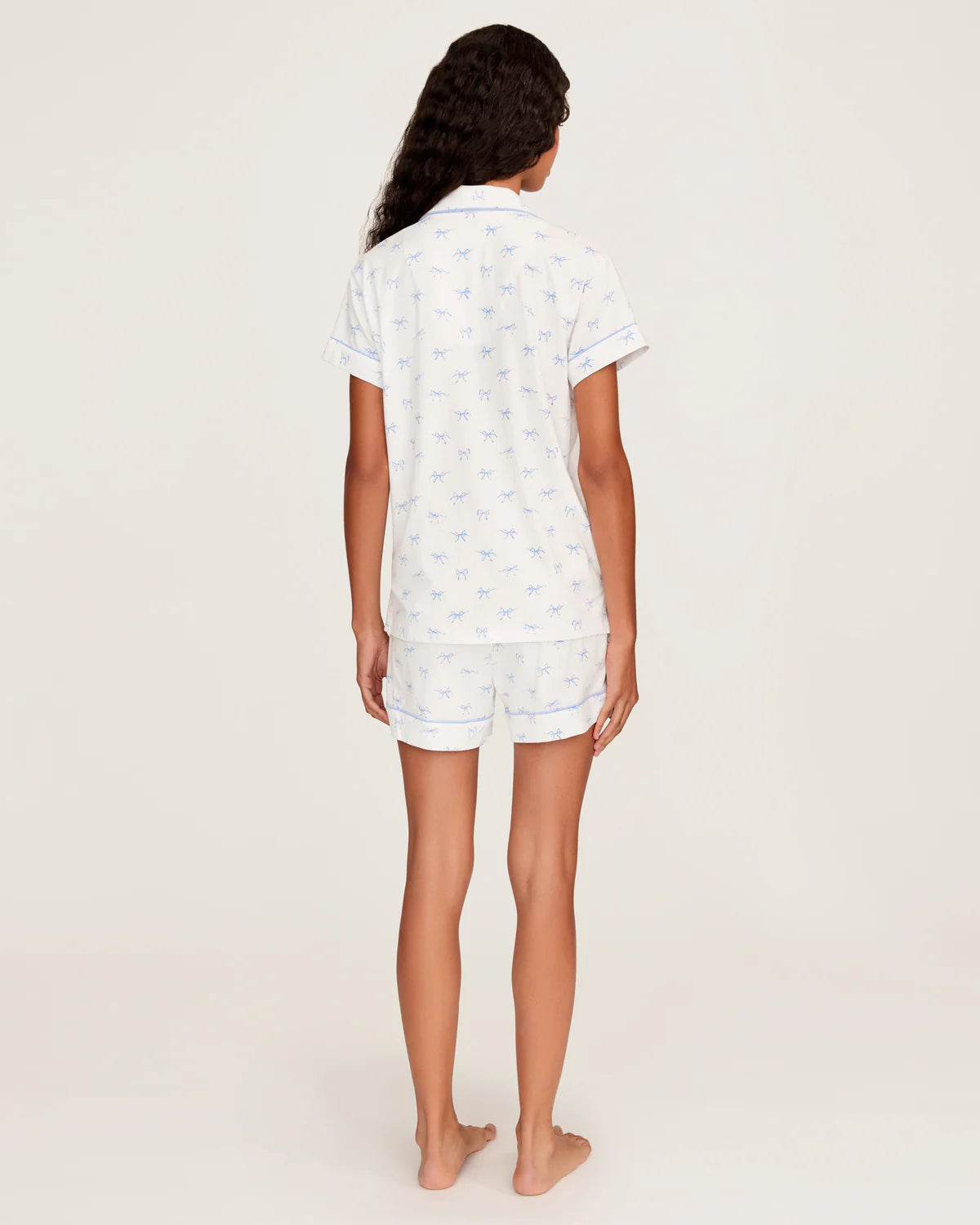 Women's Pima Short Sleeve Short Pajama Set | Something Blue Bows