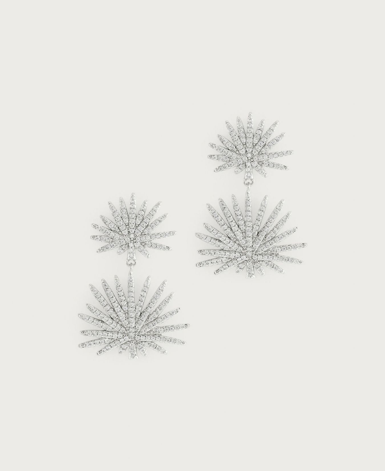 Palm Pavé Double Fan Palm Earring-AnabelAram-14062133425