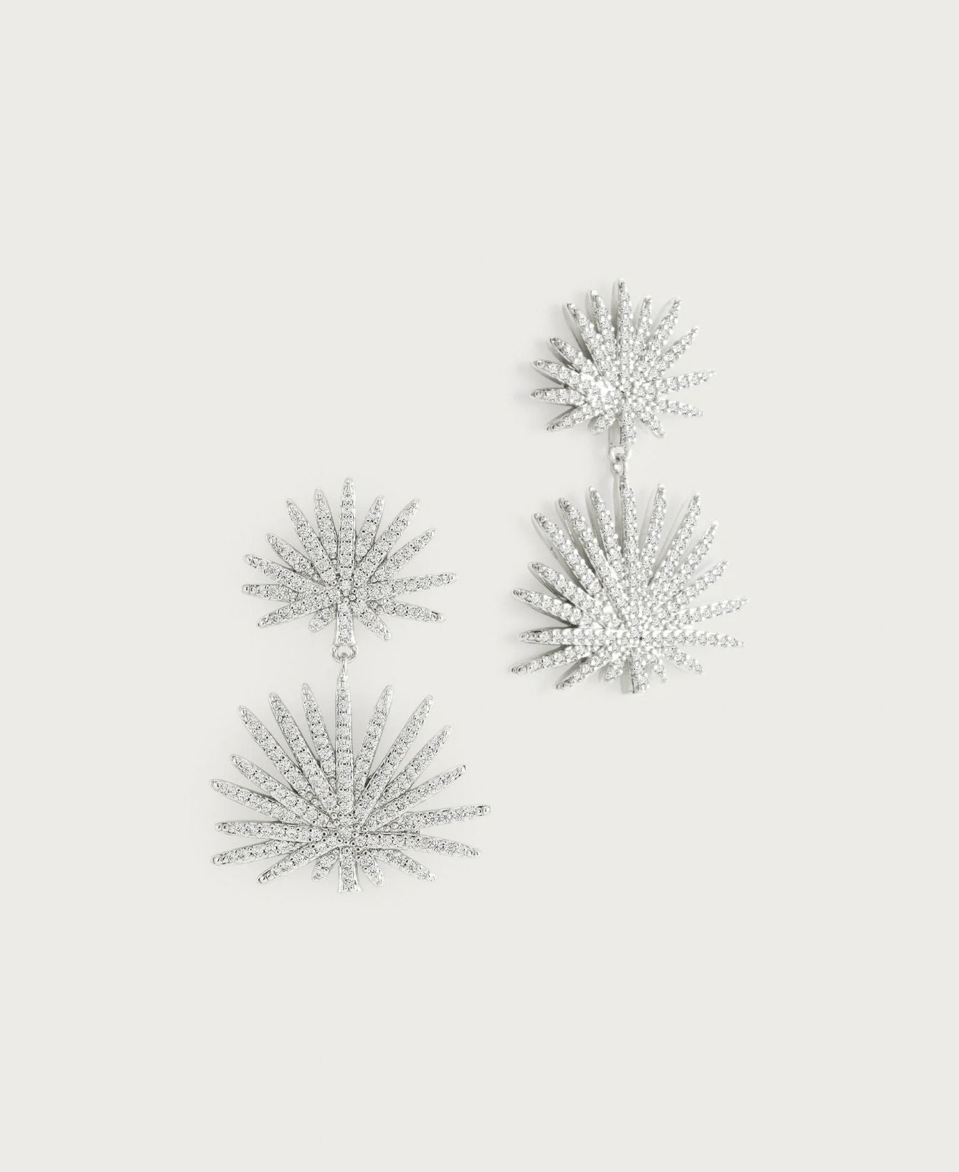 Palm Pavé Double Fan Palm Earring-AnabelAram-14062133425