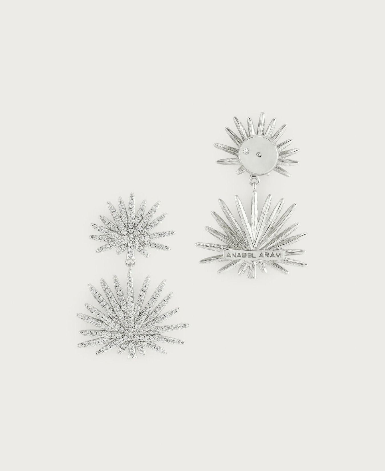 Palm Pavé Double Fan Palm Earring-AnabelAram-14062133425