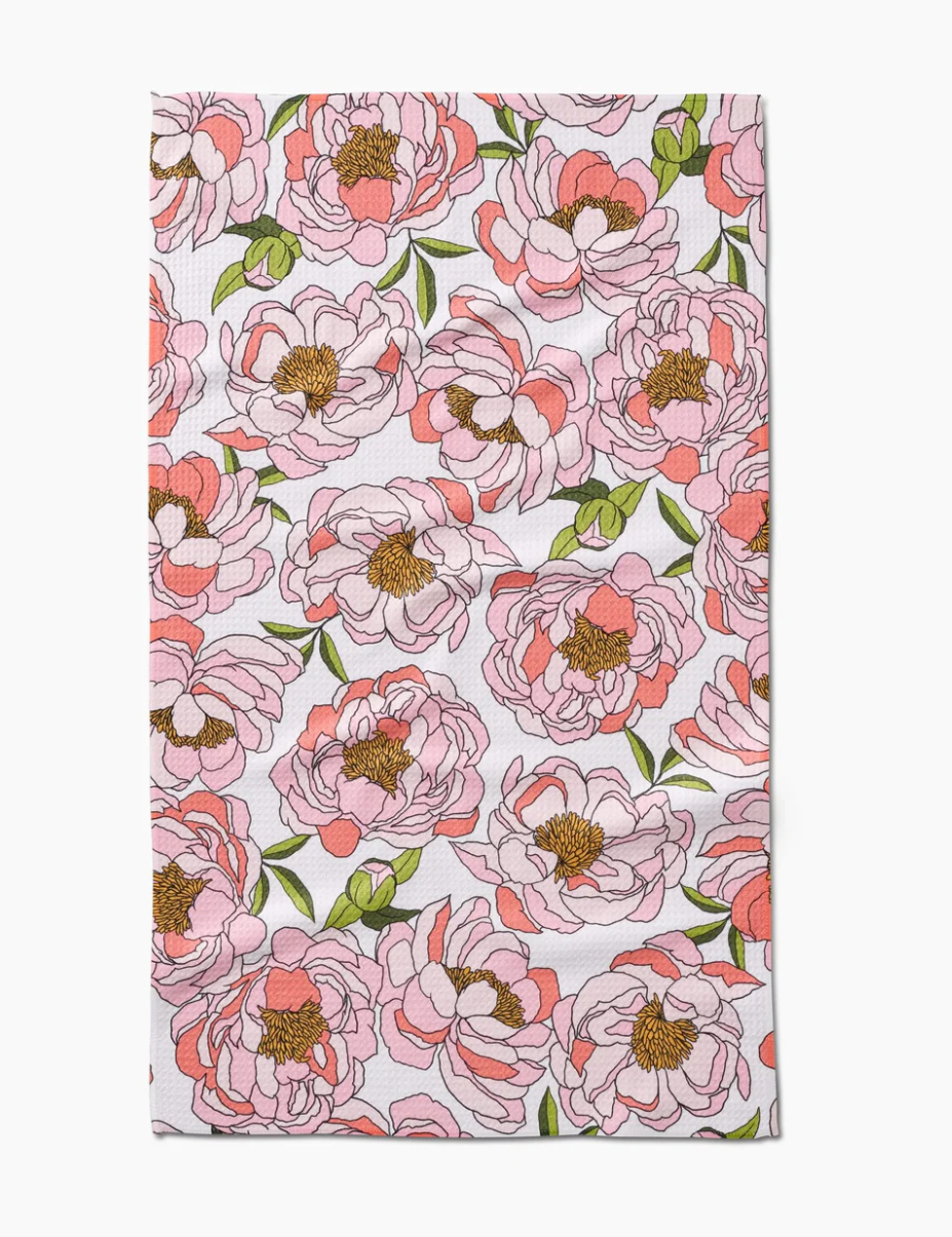 Peony Paradise Tea Towel