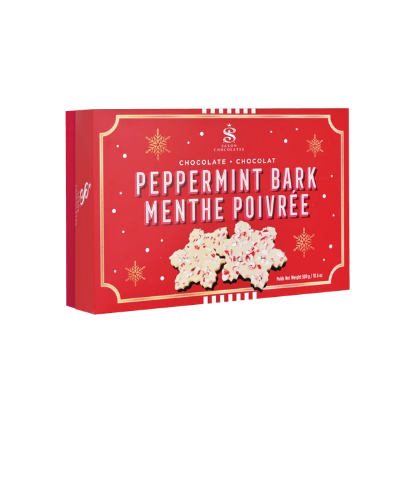 Peppermint Bark Snowflake Box (12 pcs.) - Saxon Chocolates - 32222