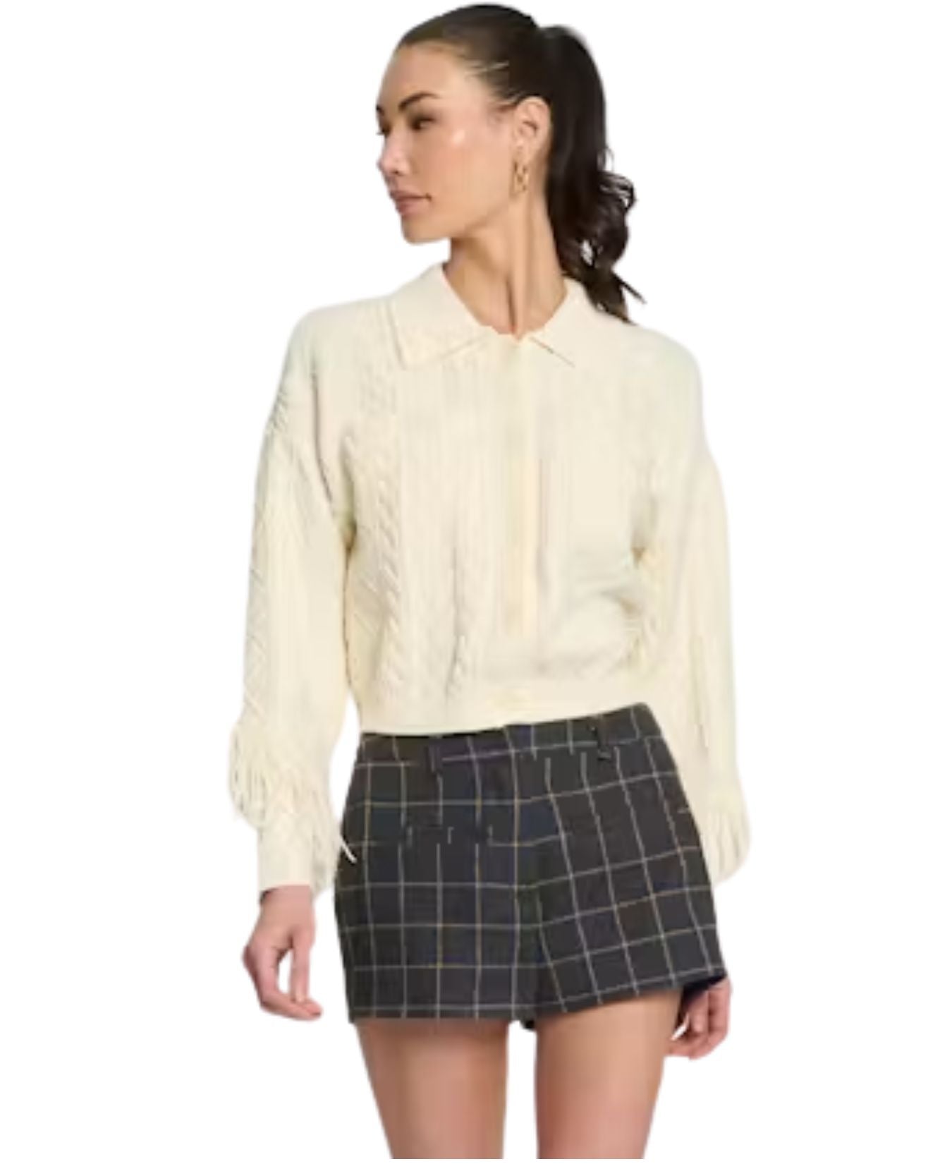Phoebe Cable Fringe Sweater Cardigan-CentralParkWest-CF26-10219S